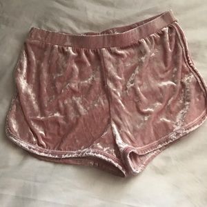 Pink Velvet Shorts